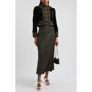 NEW RIXO kelly skirt in shibori gold